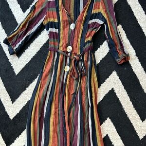 Zara Multicolor Striped Long Sleeve Dress